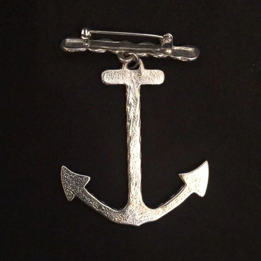 Vintage Silver Anchor Pin - Picture 3 of 4